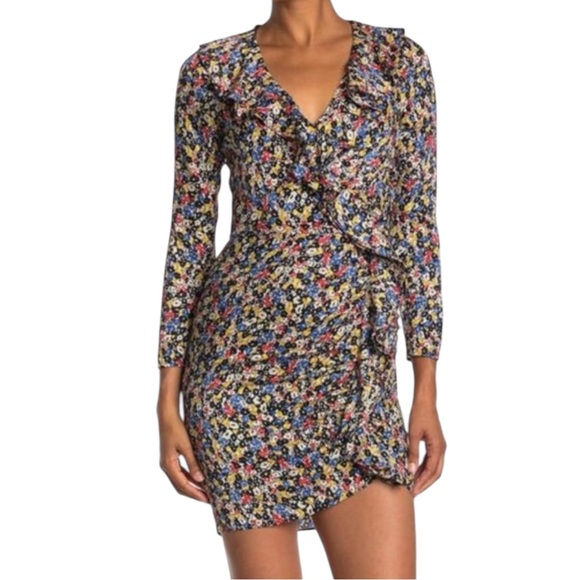 Veronica Beard Dresses & Skirts - VERONICA BEARD Silk Minna Ruffle Floral Long Sleeve Wrap Dress Size 2-- STUNNING